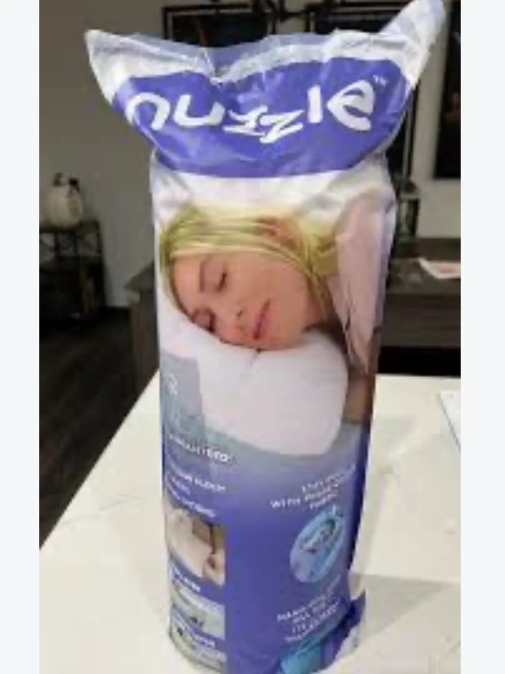 Nuzzle Cooling Standard Bed Pillow, White, Nano-Coil Fiber Fill